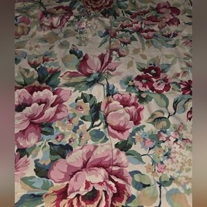 Vintage Spring Industries Cabbage Flower Fabric Pink 1.5 Yards Cottage